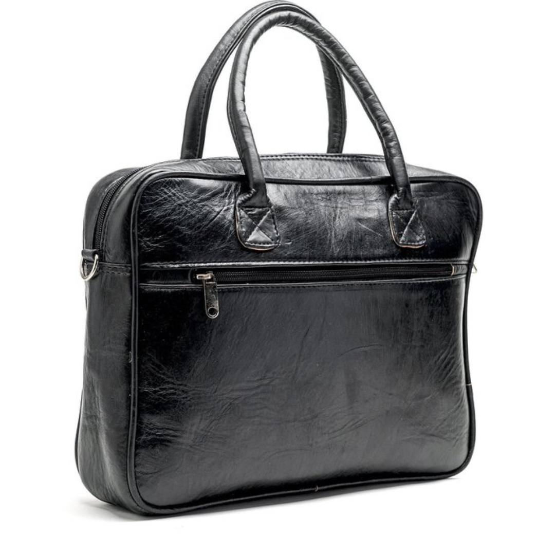 Sac pc en cuir – Noir