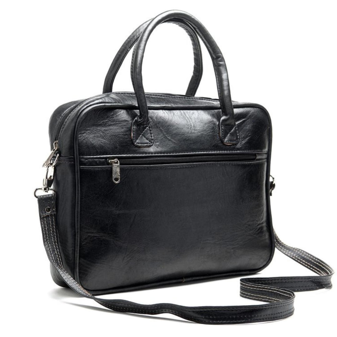 Sac pc en cuir – Noir