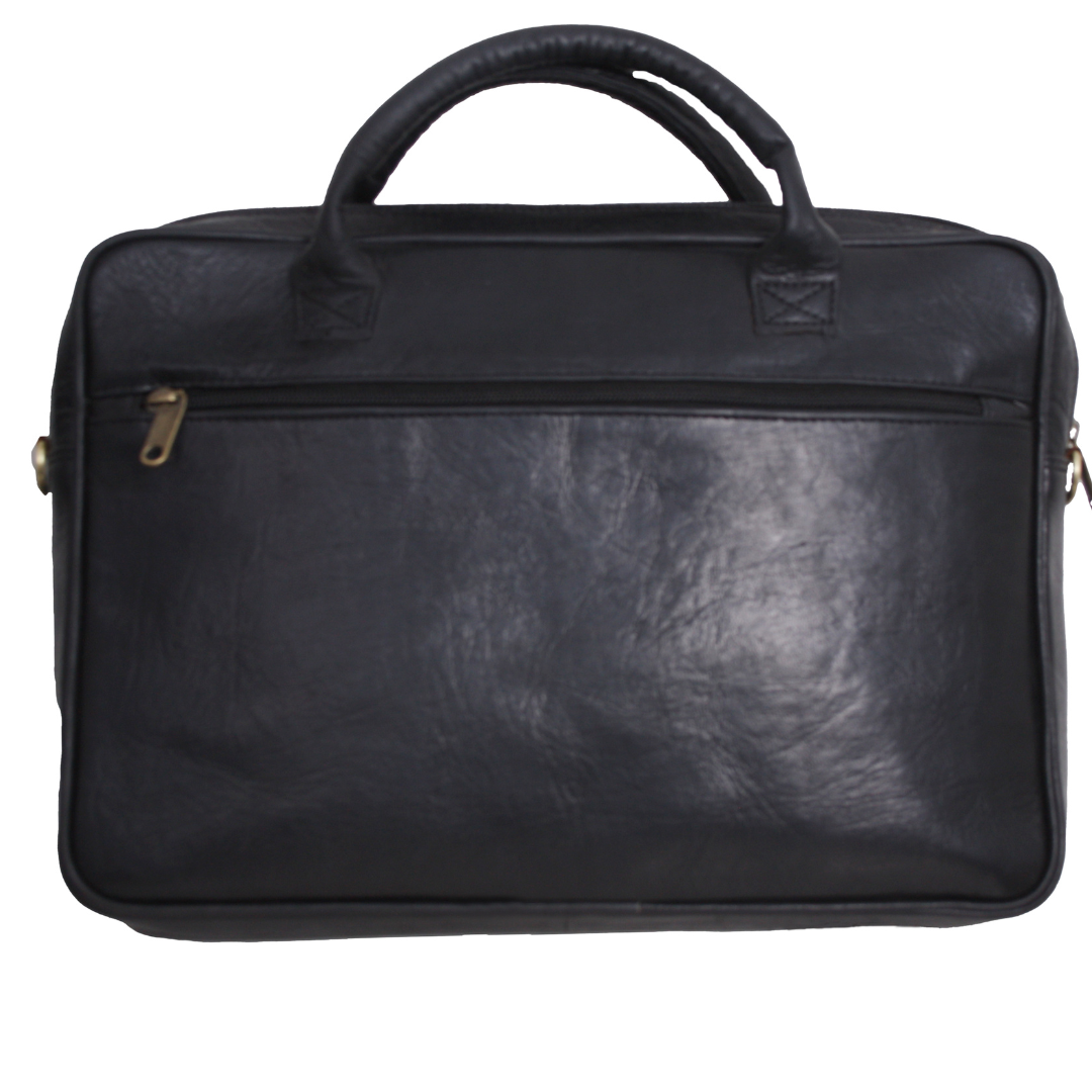 Sac pc en cuir – Noir