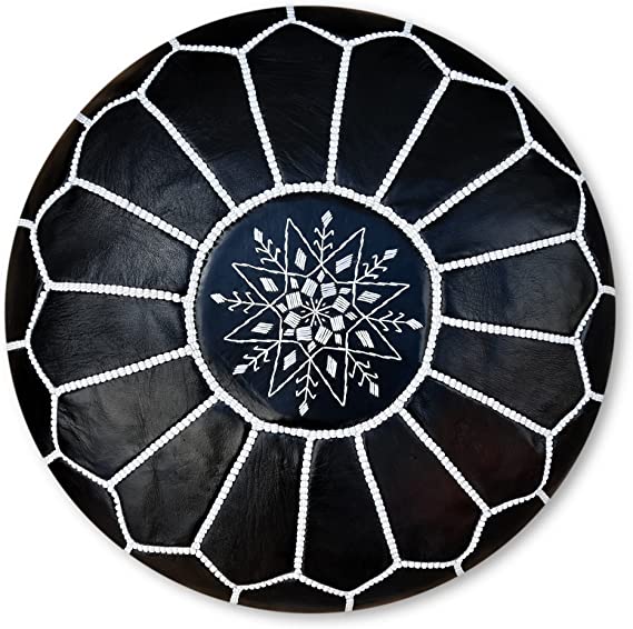 Pouf Artisanal tanji Marocain en Cuir